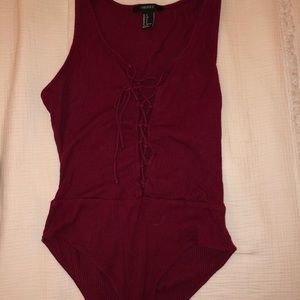 Red Tank Top Bodysuit